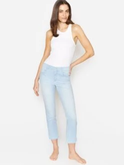 Angels Jeans Slimfit Jeans Cici Crop Slit Dames Lichtblauw -Mode Kleding 5a74fcb9f082433d3613e8e562068e7d