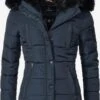 Marikoo Winterjassen Winterjas Lotusblüte Dames Donkerblauw -Mode Kleding 5c487556da70cb399ac0591b6a438d1b