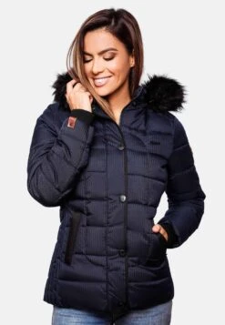 Marikoo Winterjassen Winterjas Unique Dames Nachtblauw -Mode Kleding 60c71d63fb55f5570e7b23ff26fb959a