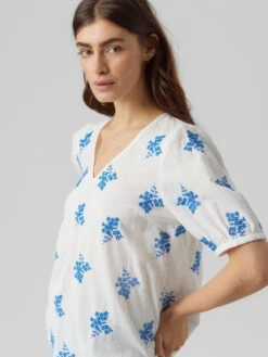 Vero Moda Blouses Met Korte Mouw Blouse Ursula Dames Wit -Mode Kleding 76a00989ce8c3513db822bb4465e4b59