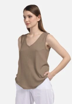 HELMIDGE Mouwloze Shirts Top Dames Beige -Mode Kleding 820140c73afda217c1ee0764b2e14dfa