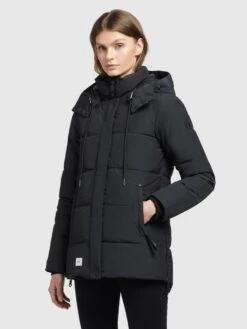 Khujo Winterjassen Winterjas Eunice Dames Zwart -Mode Kleding 8932686814d8763e76f20ebfe671ef88