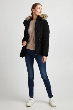 OXMO Winterjassen Winterjas LONA Dames Zwart -Mode Kleding abe7e6f8a0f9621f657e420324795a29