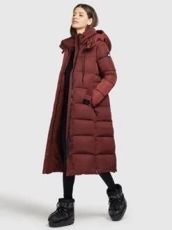 Khujo Wintermantels Wintermantel HAZELLE Dames Roestrood -Mode Kleding c8015ddca42489adb5f48eb35f2bb02e