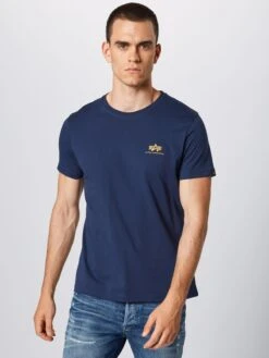 Alpha Industries T-shirts Regular Fit Shirt Heren Navy -Mode Kleding d935022310ed94e739f6bf6a4fc87211