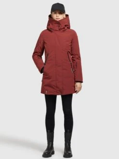 Khujo Winterjassen Winterjas Viona 3 Dames Roestrood -Mode Kleding ef071a5229469557b31ab3558c3a0edb